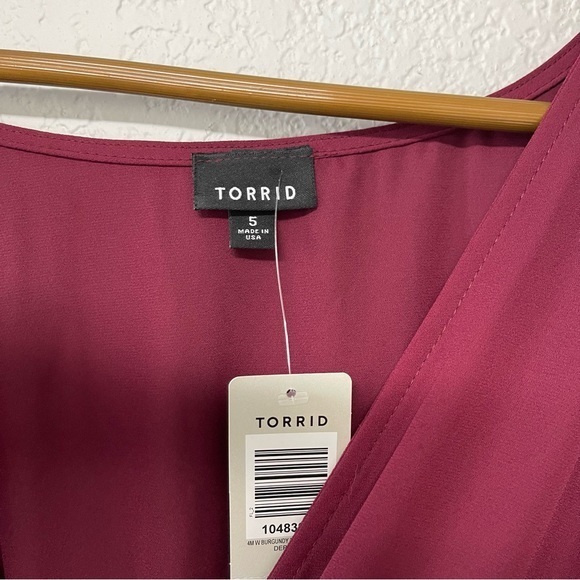 Torrid Hilo Burgundy V Neck 3/4 Sleeve‎ Tunic Size 5X - Picture 4 of 6